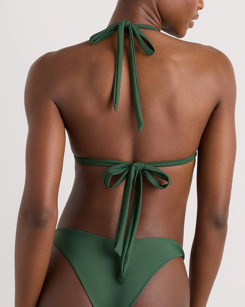 Italian Full Coverage Ring Triangle Bikini Top - XS / Palm