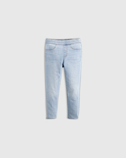 Girls EcoStretch Pull On Jeggings - 9-12M / Light Wash