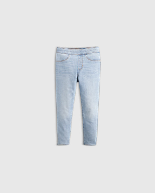 Girls EcoStretch Pull On Jeggings - 9-12M / Light Wash