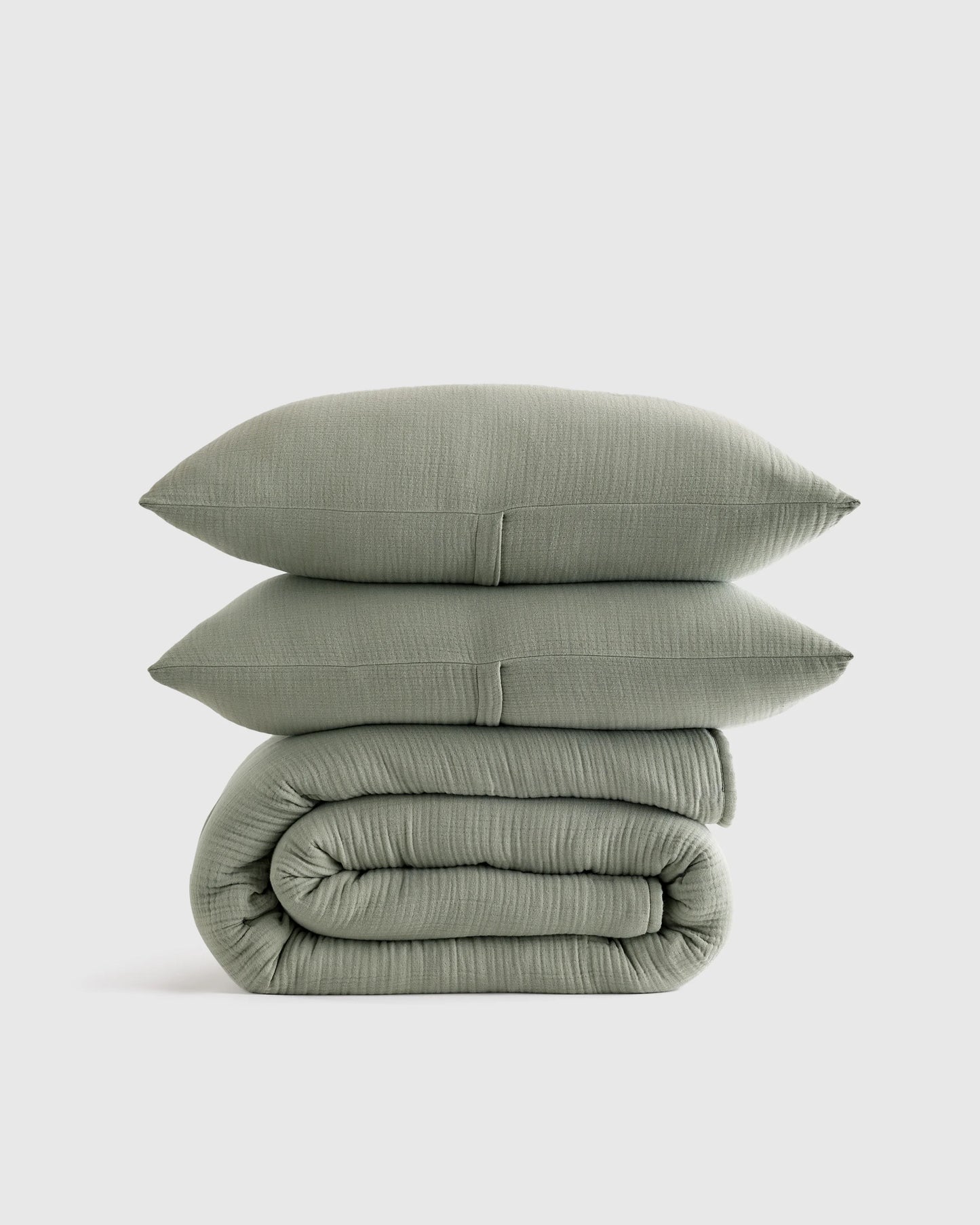 Organic Cotton Gauze Dream Quilt Set - Twin / Dried Sage
