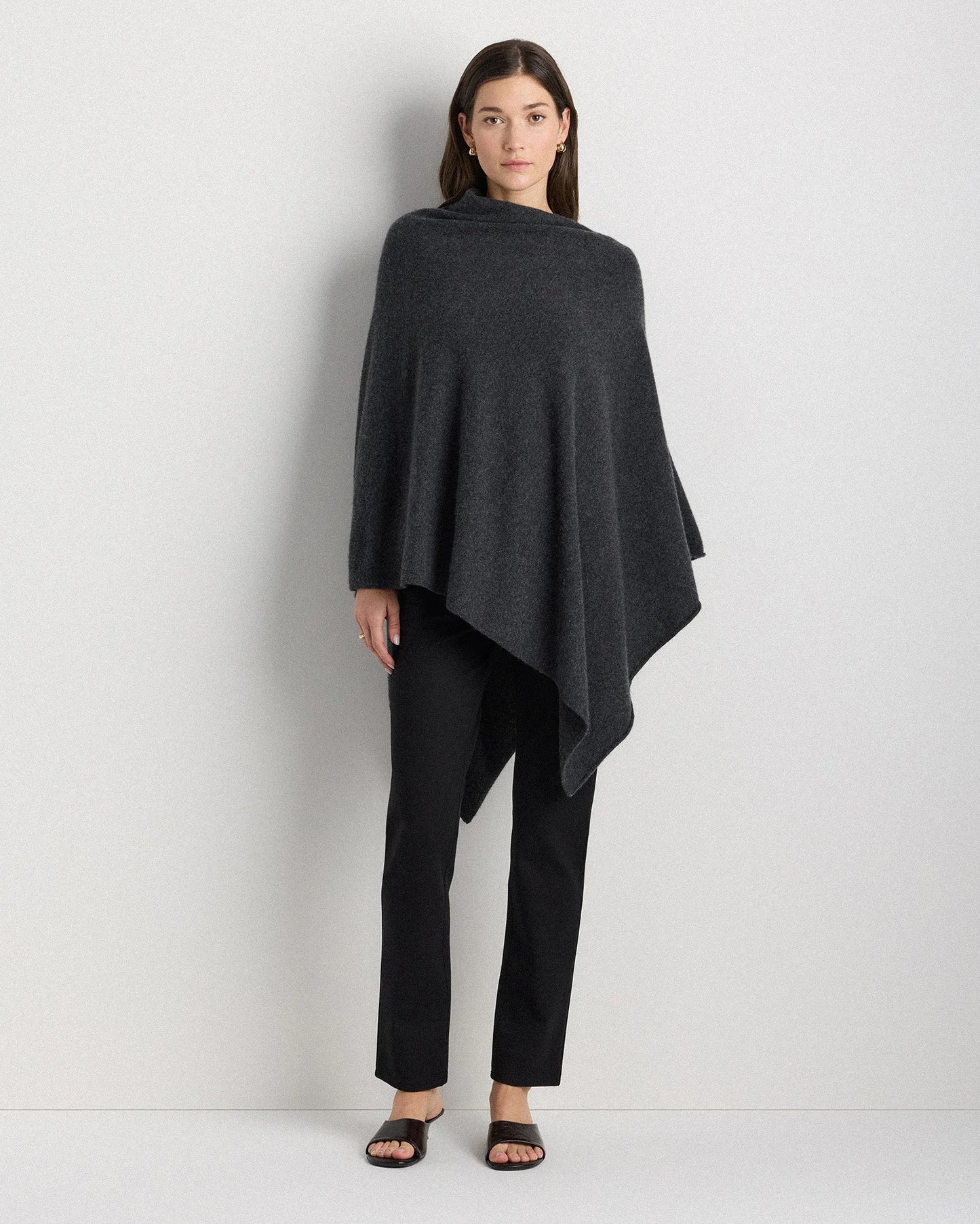 Mongolian Cashmere Poncho - One Size / Heather Grey
