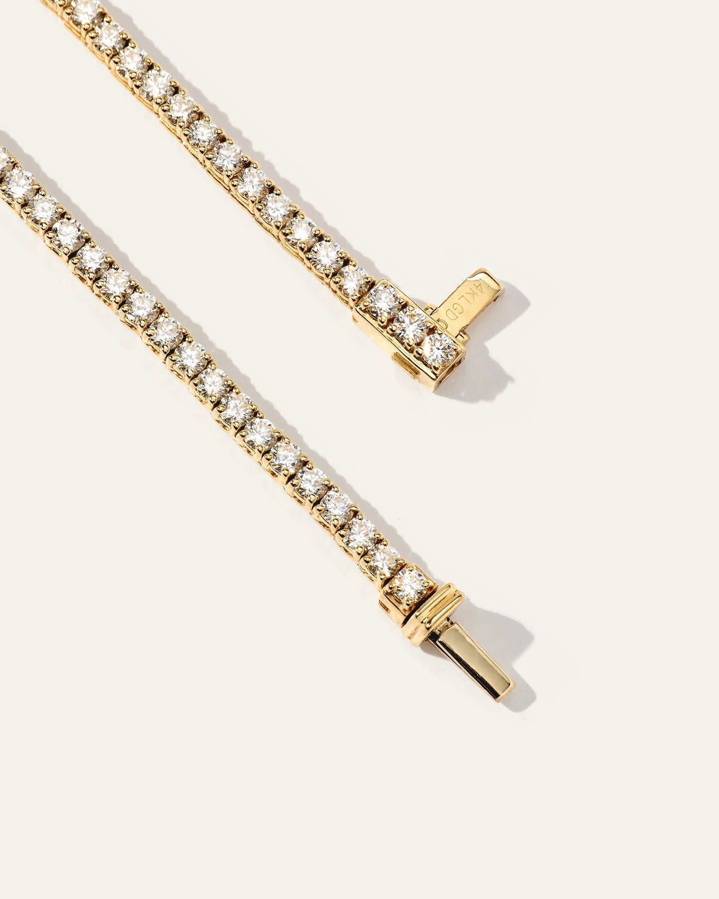 14K Gold Lab Grown Diamond Tennis Necklace - 5ctw - 16" / Yellow Gold