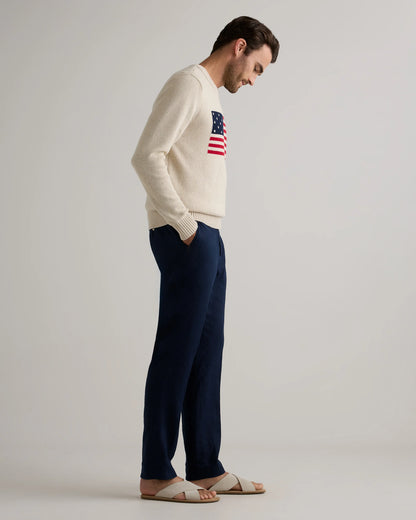 100% Organic Cotton Flag Sweater - S / Speckled Beige Flag