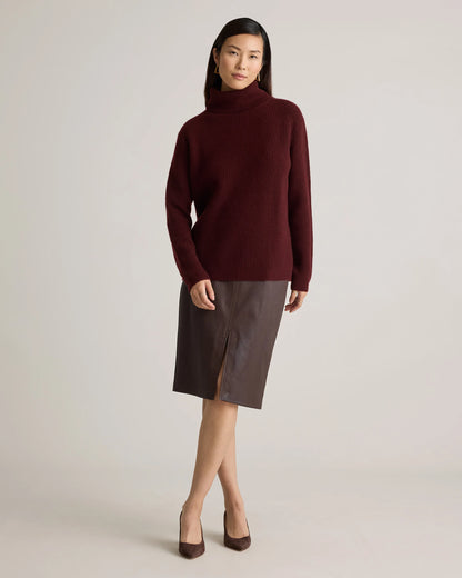 Mongolian Cashmere Fisherman Turtleneck Sweater - XS / Black
