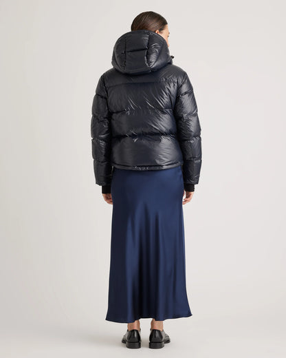 Responsible Down Cropped Puffer Jacket - XS / Shiny Black