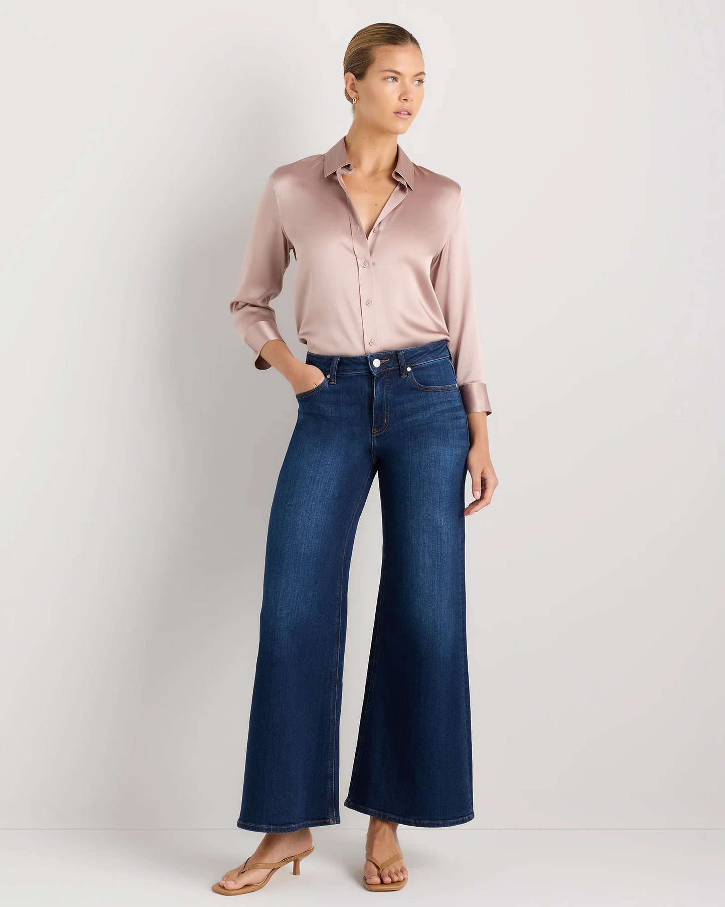 100% Washable Silk Three-Quarter Sleeve Shirt - XS / Vintage Pink