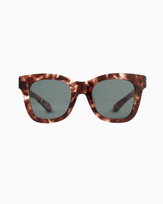 Tatum Polarized Acetate Sunglasses - One Size / Espresso Tortoise with Green lens