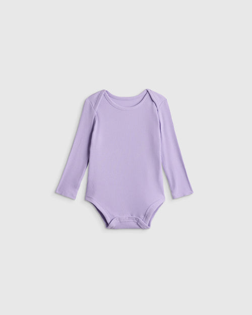 Softest Rib Long Sleeve Bodysuit - 0-3M / Violet Mist