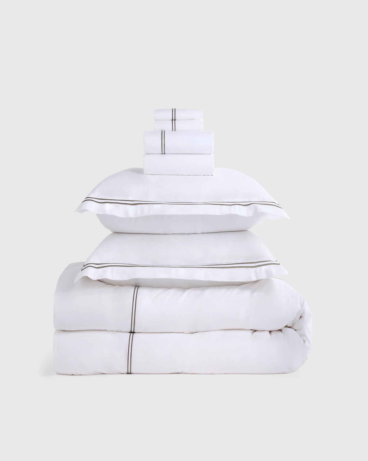 Organic Crisp Percale Deluxe Bedding Bundle - Twin / White