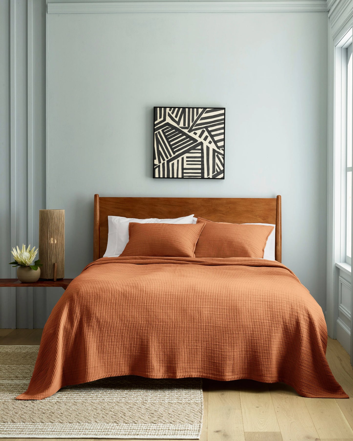 Organic Ribbed Cotton Coverlet - Twin / Toffee