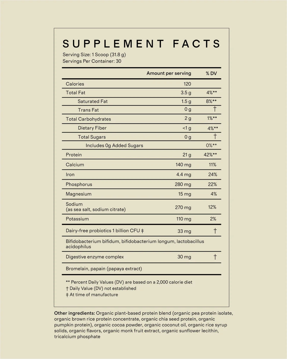 Certified Organic Plant Protein - One Size / Vanilla Bean