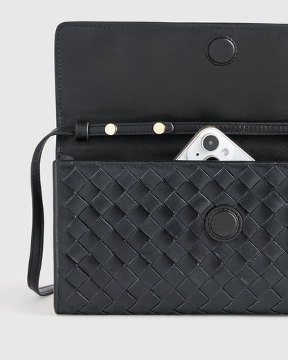 Eloise Handwoven Clutch - One Size / Black