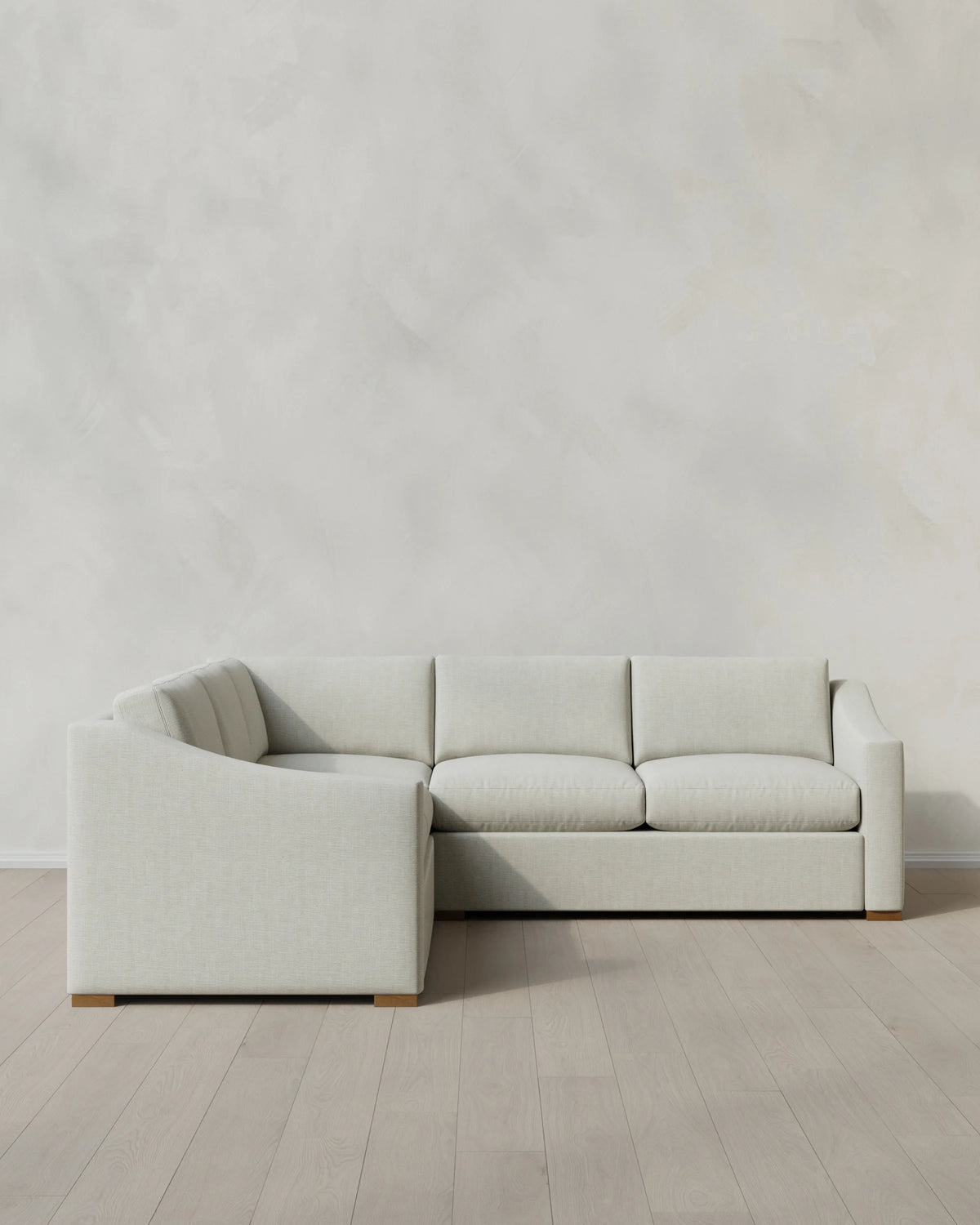 Hollis Slope Arm L Sectional in Performance Chenille Linen Blend - 110x110 / Snow