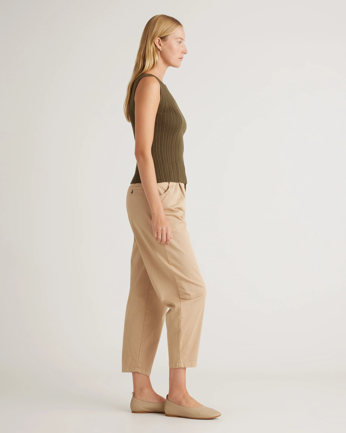 Cotton Cashmere Ribbed Tank - XS / Heather Oatmeal
