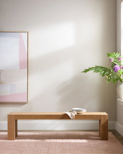 Reclaimed Oak Parsons Dining Bench - One Size / Weathered Oak