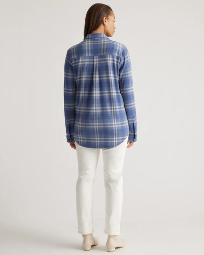Stretch Sweater Fleece Shirt - XS / Navy/Red/Yellow Check