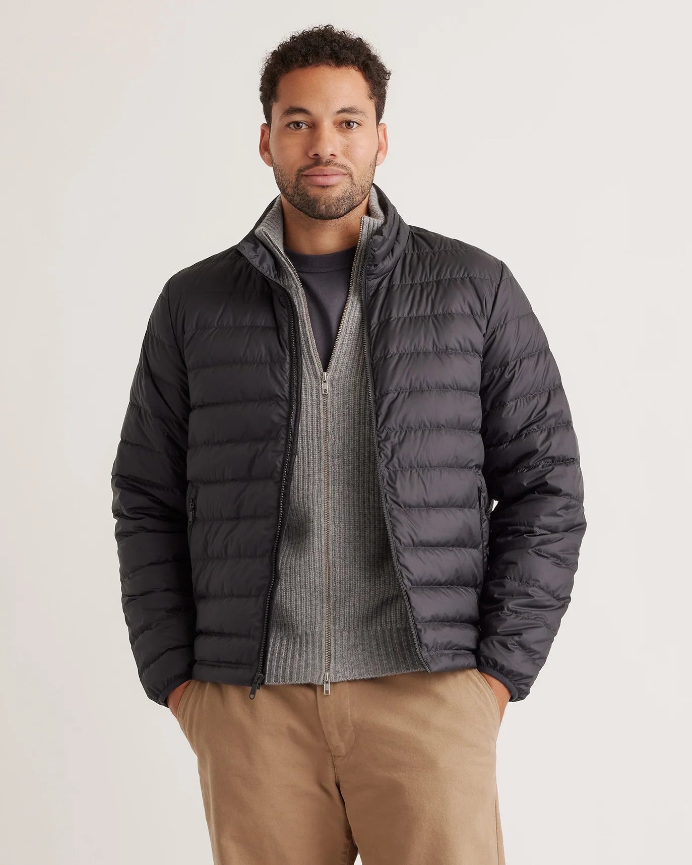 Lightweight Down Packable Puffer Jacket - XS / Overcast Grey