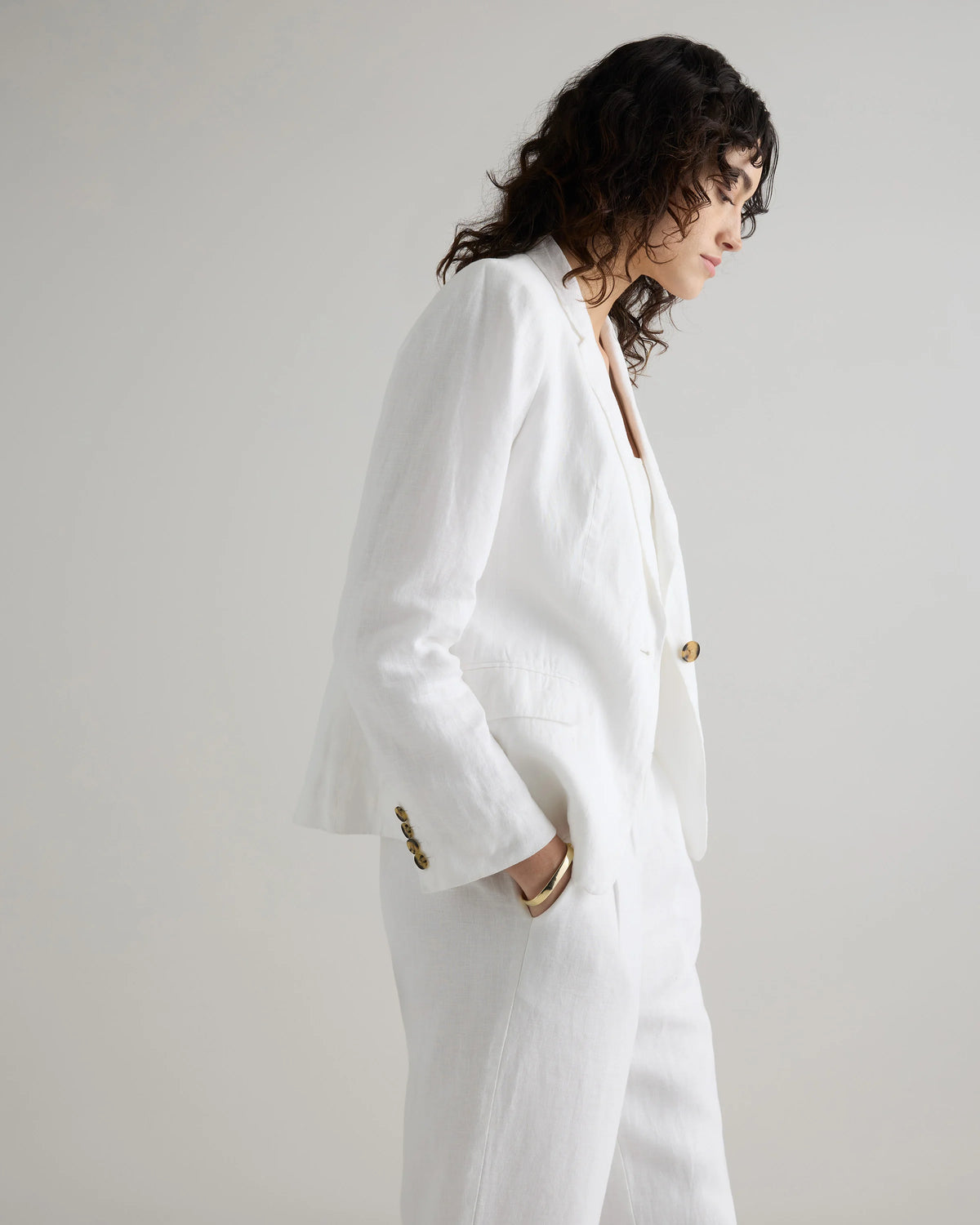 100% European Linen Structured Blazer - XS / French Blue