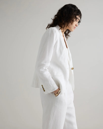 100% European Linen Structured Blazer - XS / French Blue