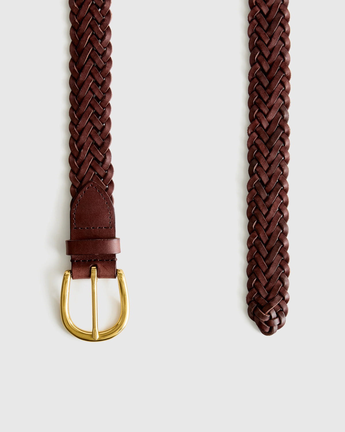 Josie European Leather Braided Belt - XS / Saddle