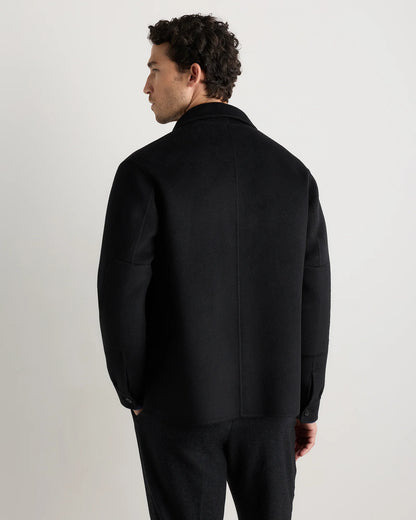 100% Mongolian Cashmere Double-Faced Shirt Jacket - S / Black