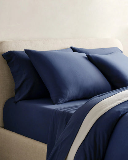 Organic Jersey Duvet Cover Set - Twin / Light Blue