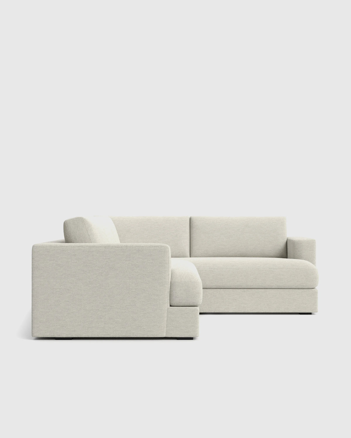 Sierra Curved Arm L Sectional in Performance Basketweave - Right Arm / Fog