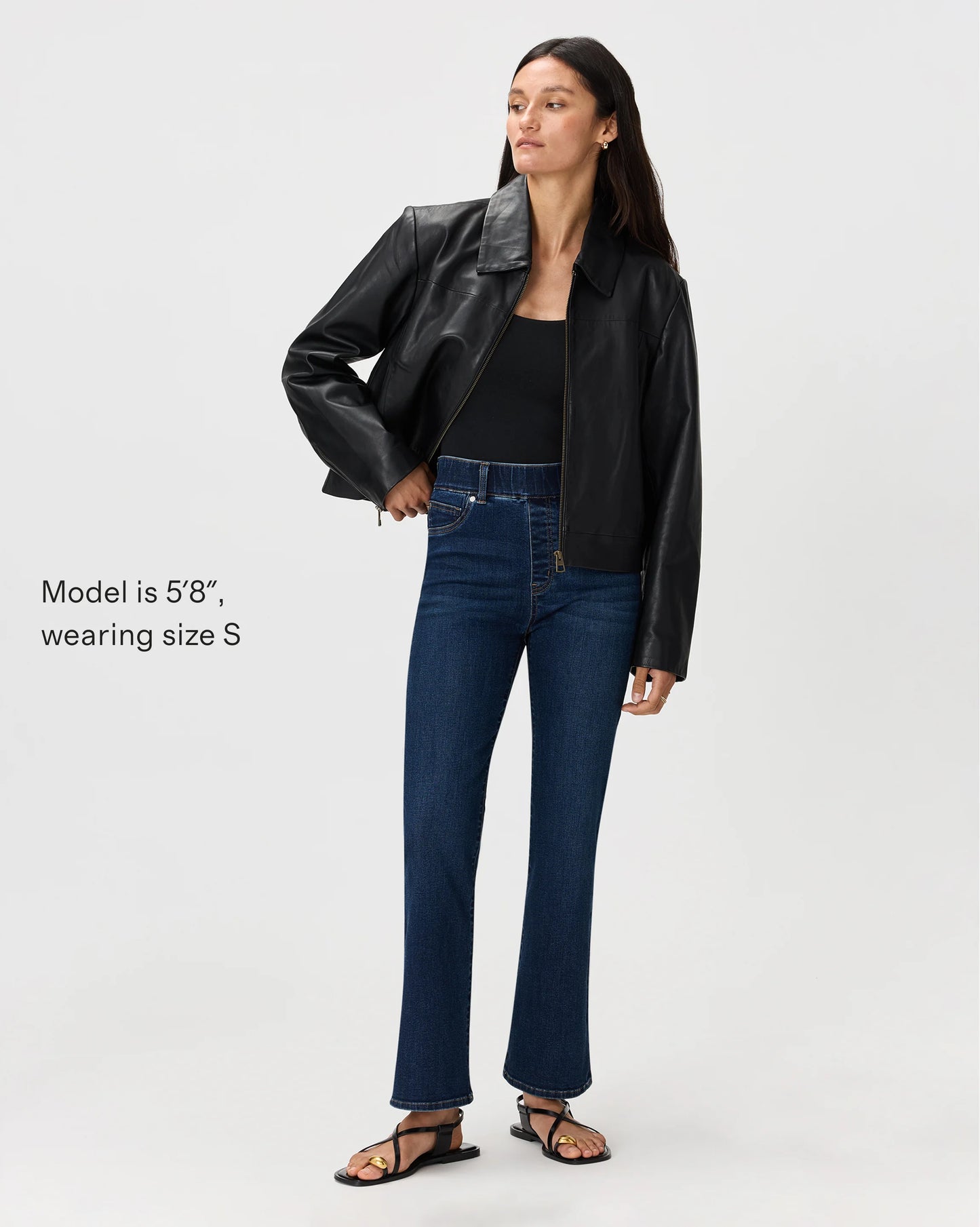 Nina Stretch Pull-On Kick Flare Jeans - XS / Raven Black