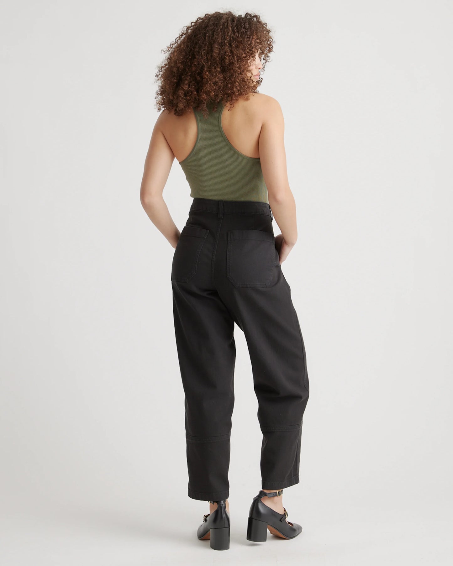 Organic Stretch Cotton Twill Barrel Pants - 0 / Olive