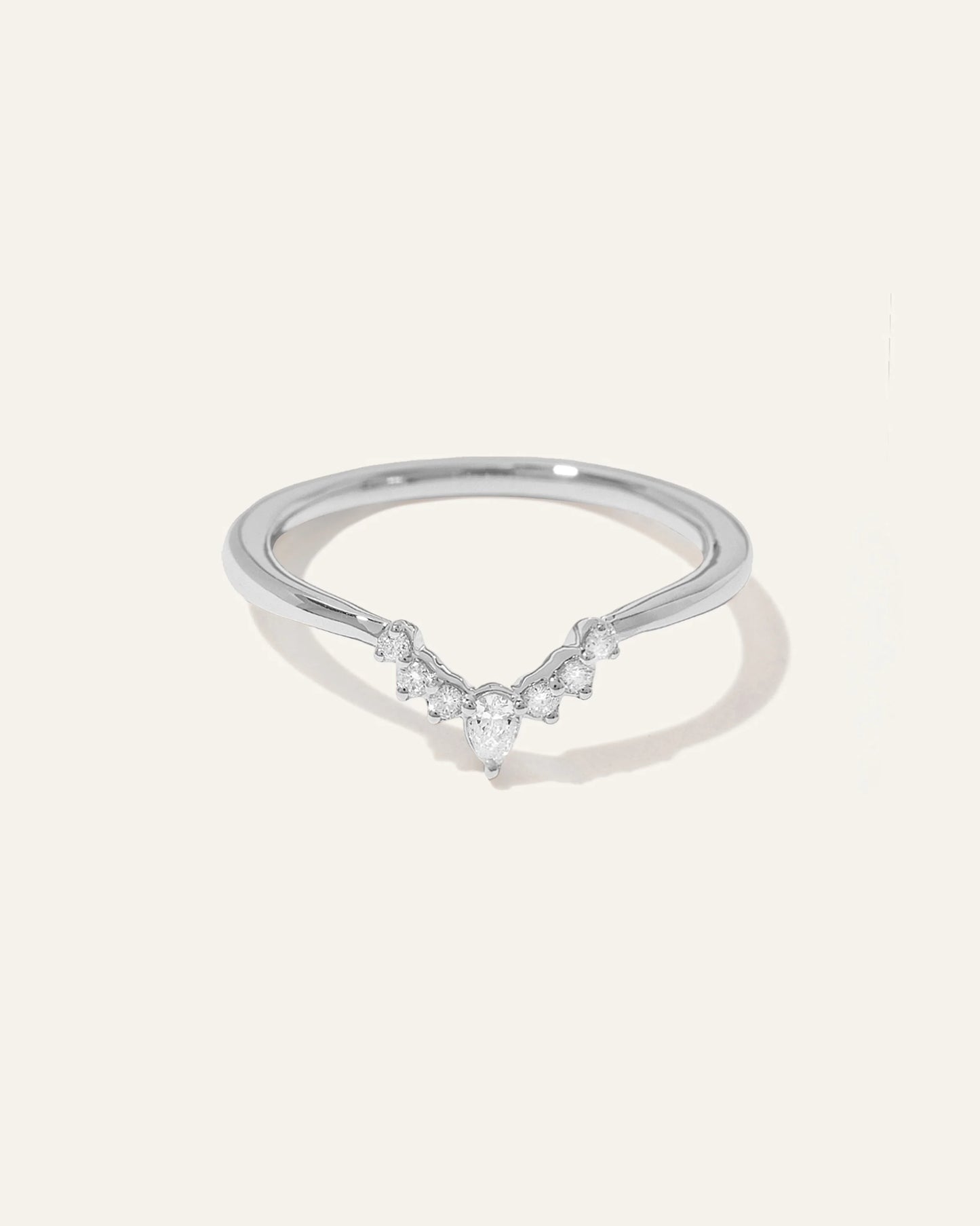 14K Gold Natural Diamond Pointed Tiara Band - 4 / Yellow Gold