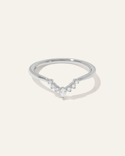 14K Gold Natural Diamond Pointed Tiara Band - 4 / Yellow Gold