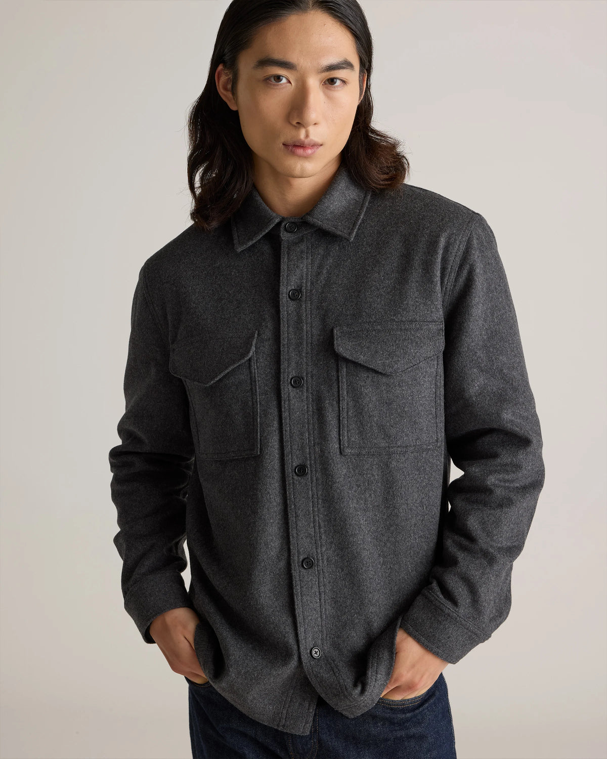 Italian Wool Overshirt - XXXL / Black