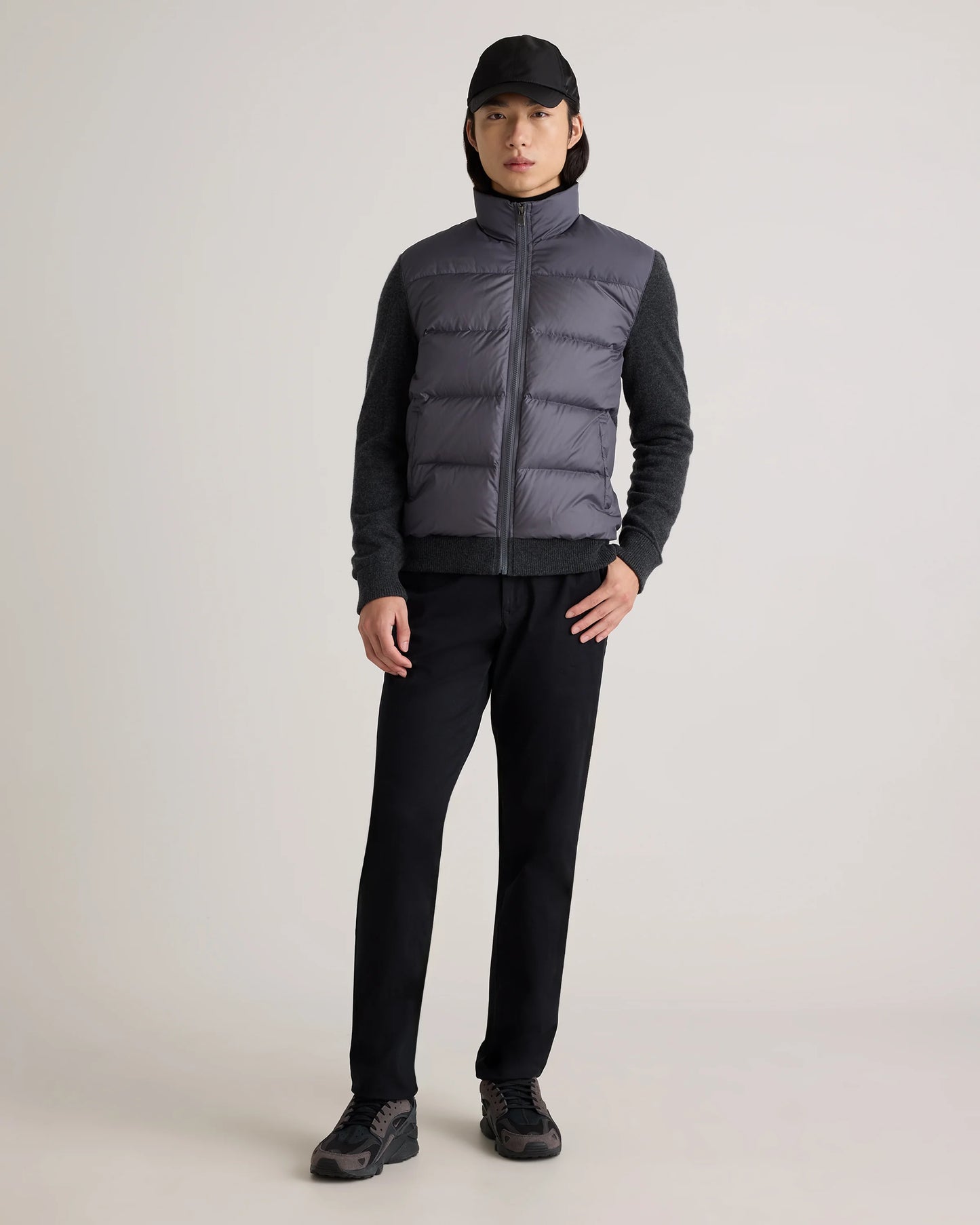 Mixed Media Down and Cashmere Jacket - S / Black