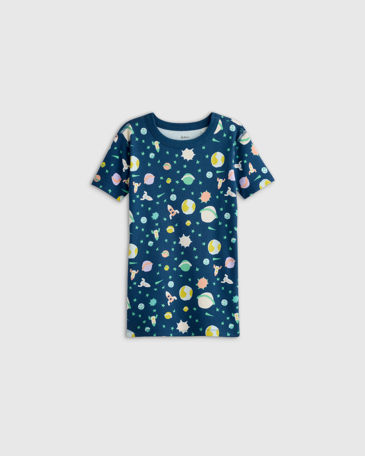 100% Organic Cotton Short Sleeve and Shorts Pajama Set - 2T / Navy Stripe