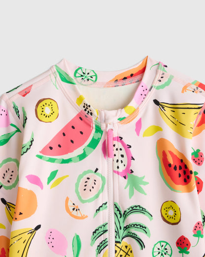 Long Sleeve Zip-Up Swimsuit - 6 / Happy Floral