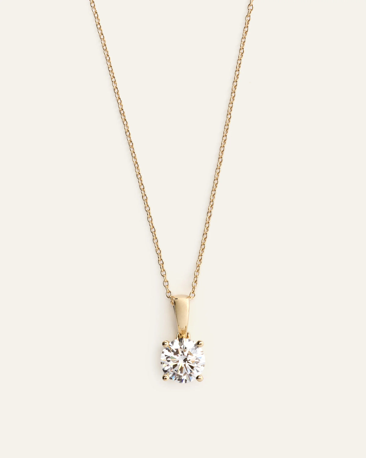 14k Gold Lab Grown Diamond Solitaire Pendant - 1ct - One Size / Yellow Gold