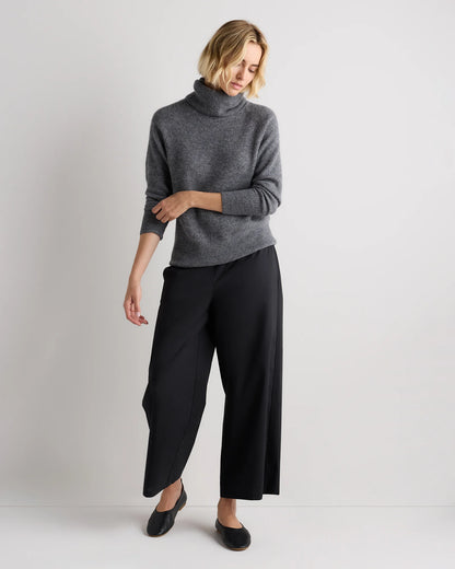 Lightweight Baby Alpaca Turtleneck - XS / Smoked Charcoal