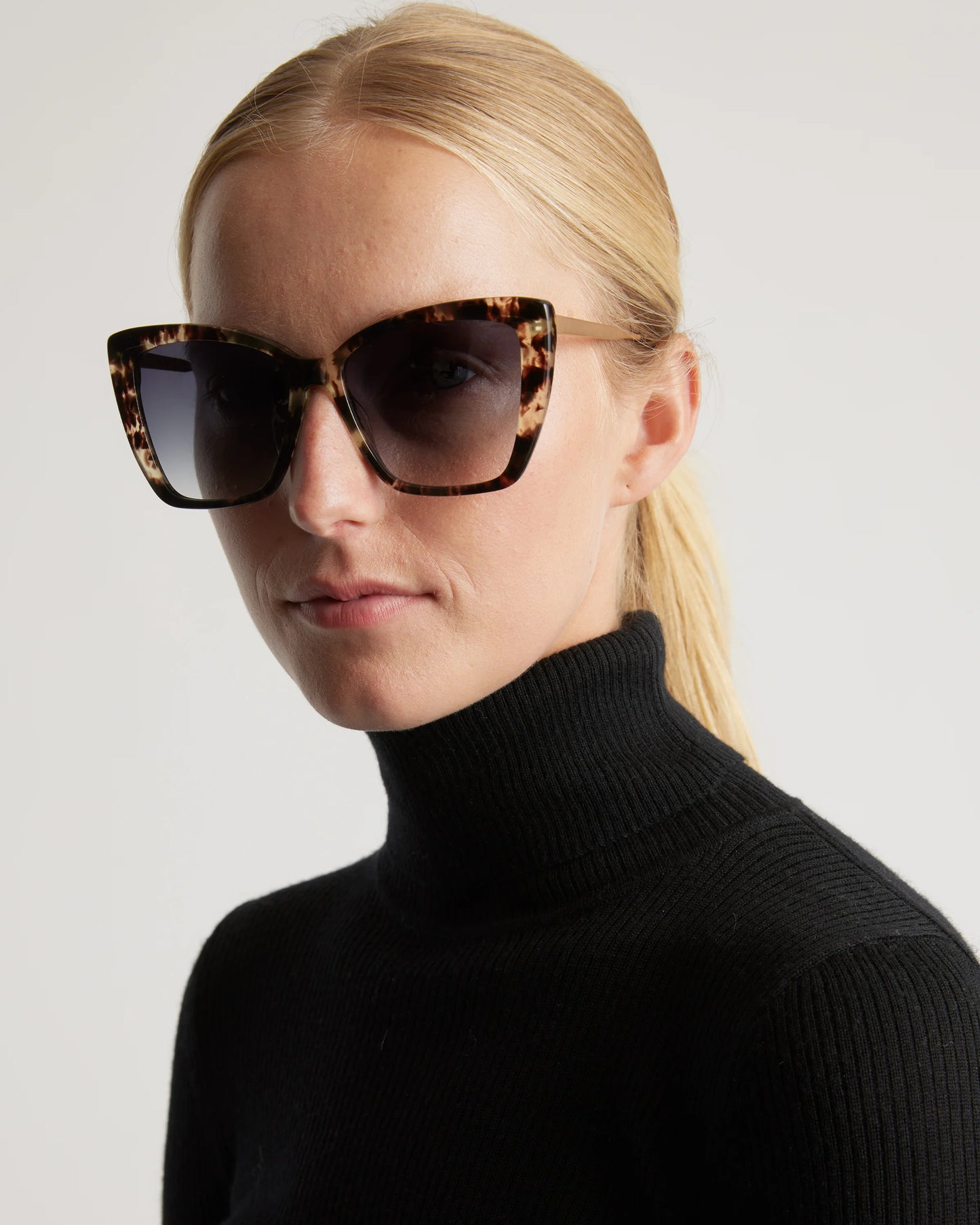 Ishara Polarized Acetate Sunglasses - One Size / Sand Tortoise with Grey Gradient lens