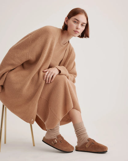 Water Repellent Suede Clog Mule - 5 / Dune