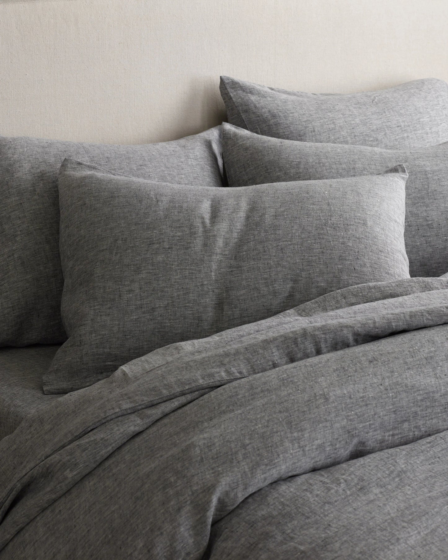 European Linen Chambray Duvet Cover Set - Twin / Natural