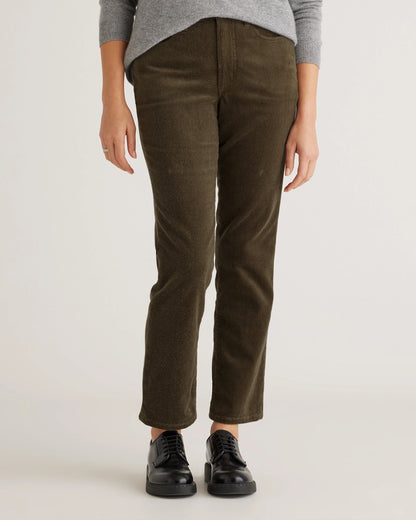 Organic Stretch Corduroy Straight Leg Pants - 0 / Espresso