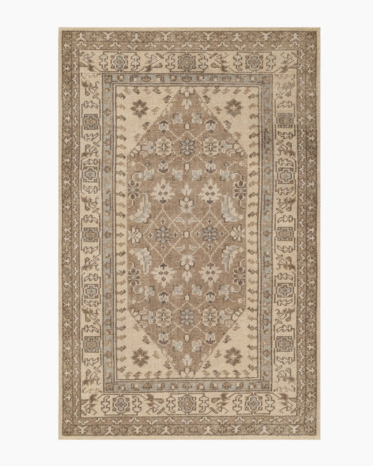 Pierce Hand-Knotted Wool Rug - 5' x 8' / Beige Multi