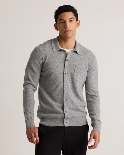 Mongolian Cashmere Button Down Sweater - S / Brown