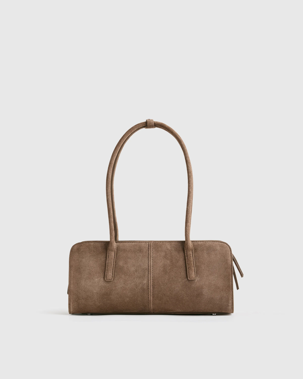 Italian Suede East-West Shoulder Bag - One Size / Whiskey