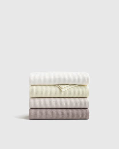 Turkish Waffle Terry Bath Towel Bundle - One Size / White