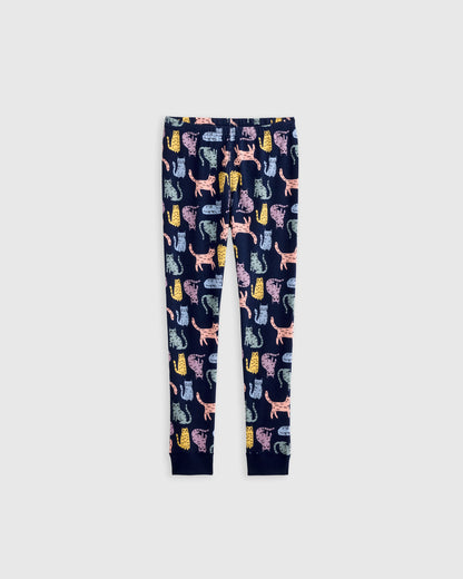100% Organic Cotton Long Sleeve and Pant Pajama Set - 2T / Navy Stripe
