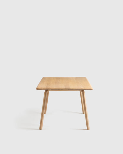 Solid Wood Dining Table with Rounded Legs - One Size / Natural Oak