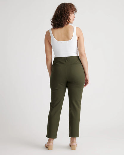 Ultra-Stretch Ponte Straight Leg 4-Pocket Pants - XS / Olive