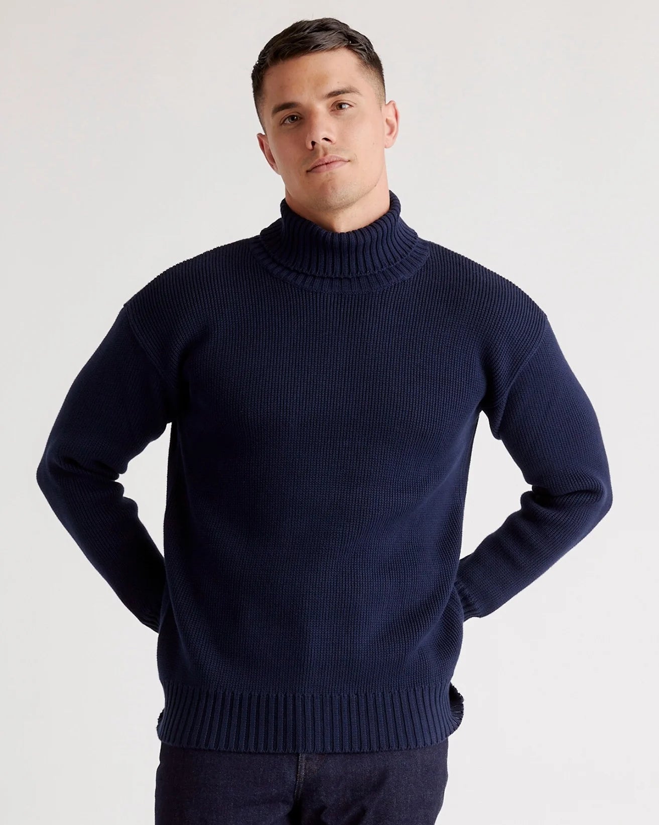 100% Organic Cotton Turtleneck Sweater - S / Charcoal