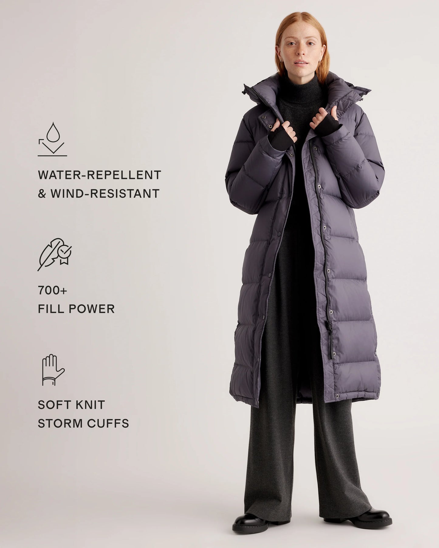 Responsible Down Long Puffer Jacket - XS / Black